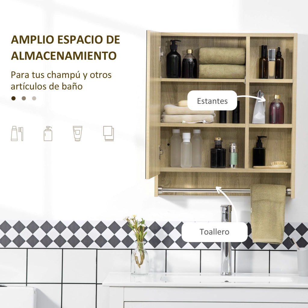 Armadietto Bagno con Specchio e Ripiani Aggiustabili ¨C Zephmum ¨C 60x15x70 cm Robe
