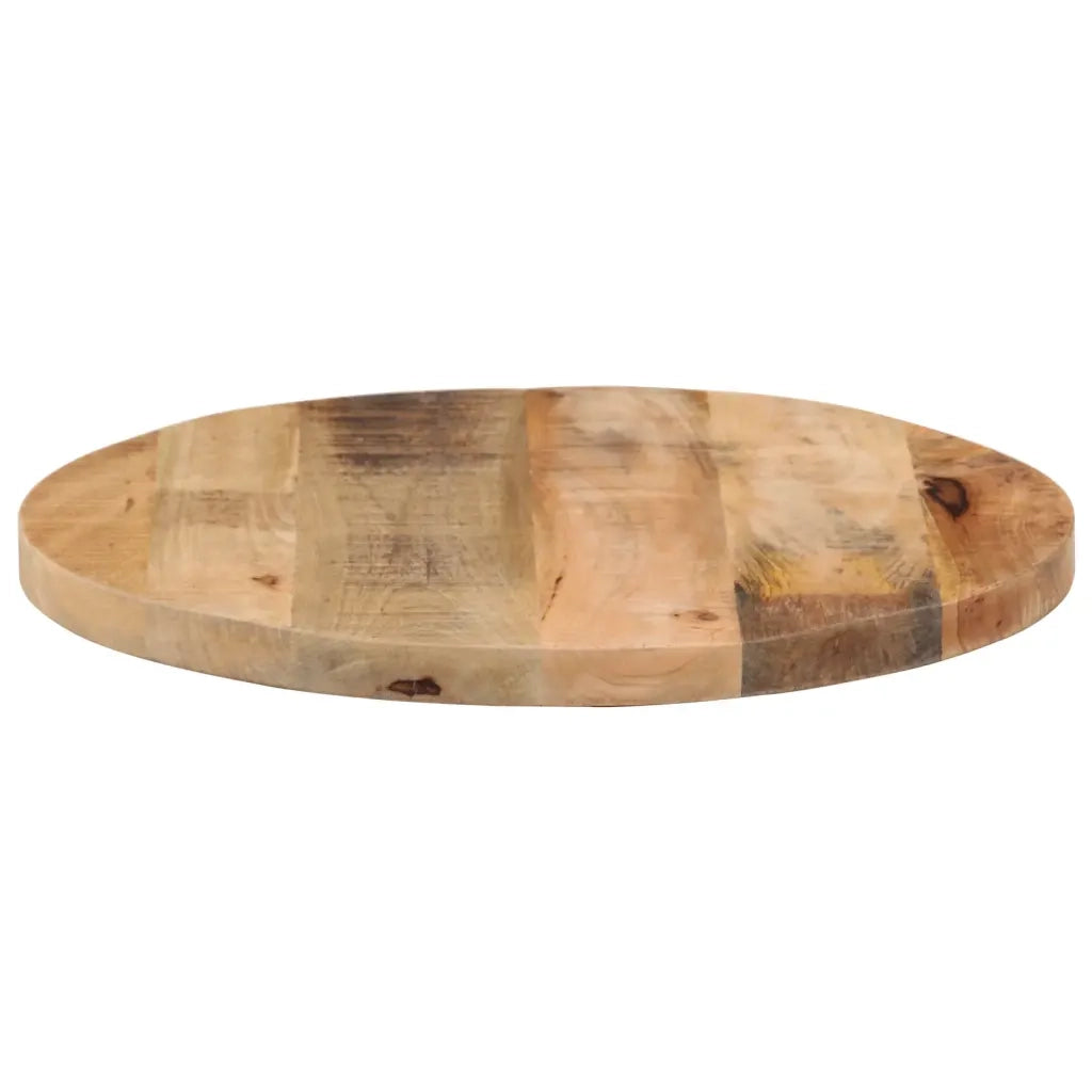 Piano per Tavolo Ã˜ 50x2,5cm Rotondo Legno Massello Grezzo Mango