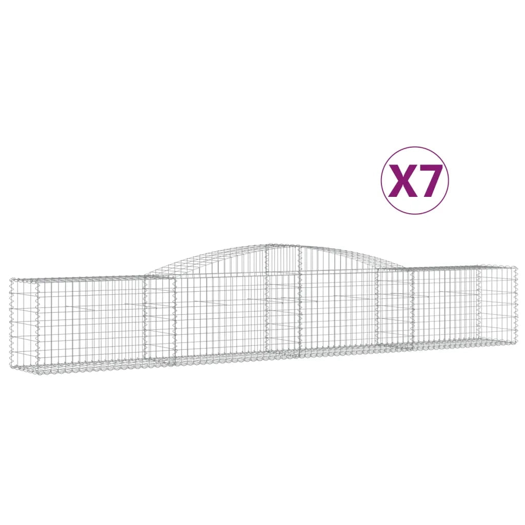 Cesti Gabbioni ad Arco 7 pz 400x50x60/80 cm Ferro Zincato 3146975