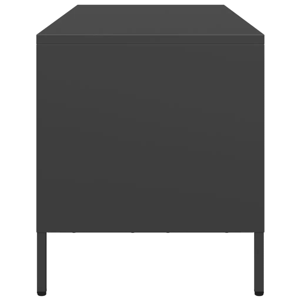 vidaXL Mobile TV Nero 101,5x39x43,5 cm in Acciaio Laminato a Freddo