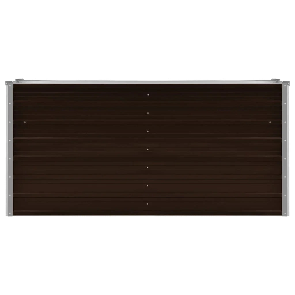 Fioriera rialzata per piante e fiori giardino 160 x 40 x 77 cm acciaio zincato marrone 02_0001217