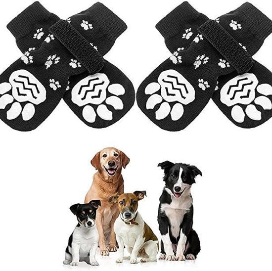 Soketti antiscivolo per cani - Protezione antiscivolo per zampe - Calze adattabili e con controllo di trazione - 2 pezzi