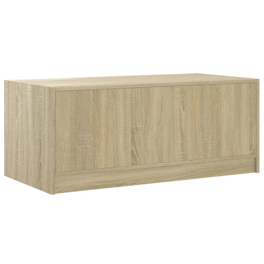 Tavolino da Salotto con Ante in Vetro Rovere Sonoma 102x50x42cm 836415