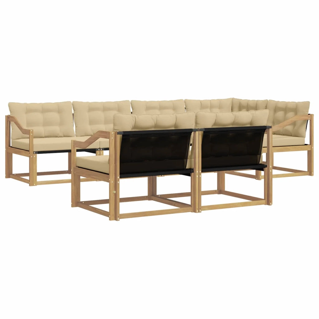 Set di divani da esterno 7 pz Bianco e Beige 3388791