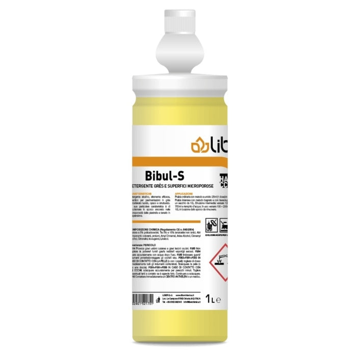 Bibul-S Detergente Alcalino Superconcentrato Pavimenti Gres Flacone Giusta Dose 1 L | Liber