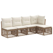 Set Divano da Giardino 5 pcs Beige polyrattan 3434193