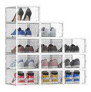 Kit 12 Scatole Portascarpe Impilabili Salvaspazio 35x25x19 cm Ventilate Multiuso