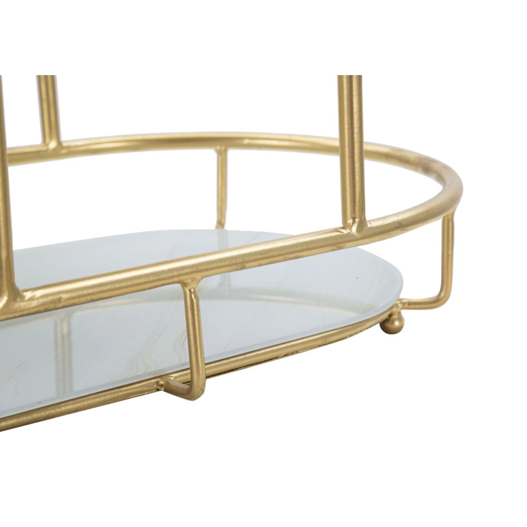 Vassoio VKH689, Oro, Metallo, 36x22,5x27 cm