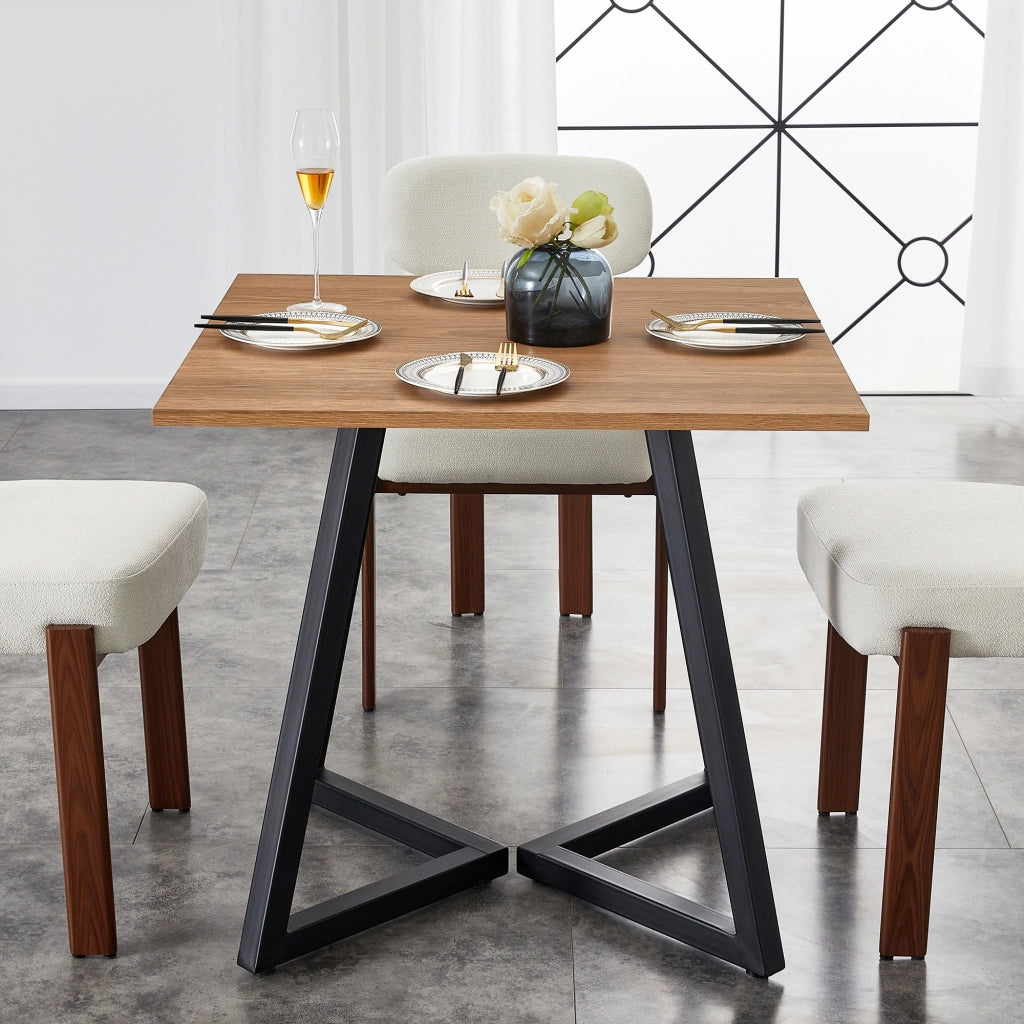 Tavolo da Pranzo Quadrato per 4 Persone ¨C Xylo ¨C 80x80 cm, Metallo, Moderno
