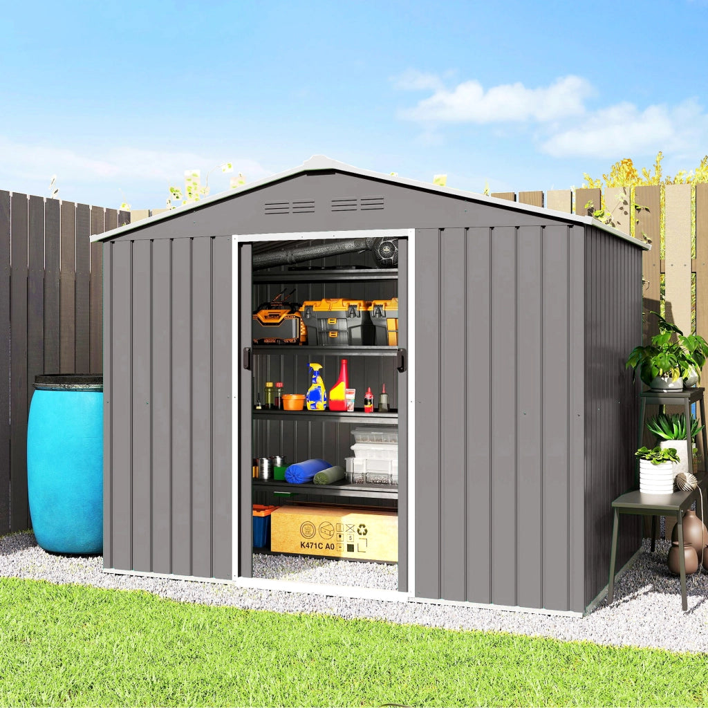 Casetta da Giardino ¨C zephmum ¨C Effetto Legno Acciaio 230x170x215 cm