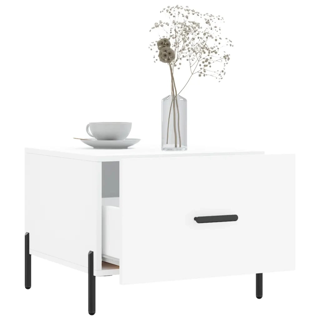 Tavolino da Salotto Bianco 50x50x40 cm in Legno Multistrato 829412