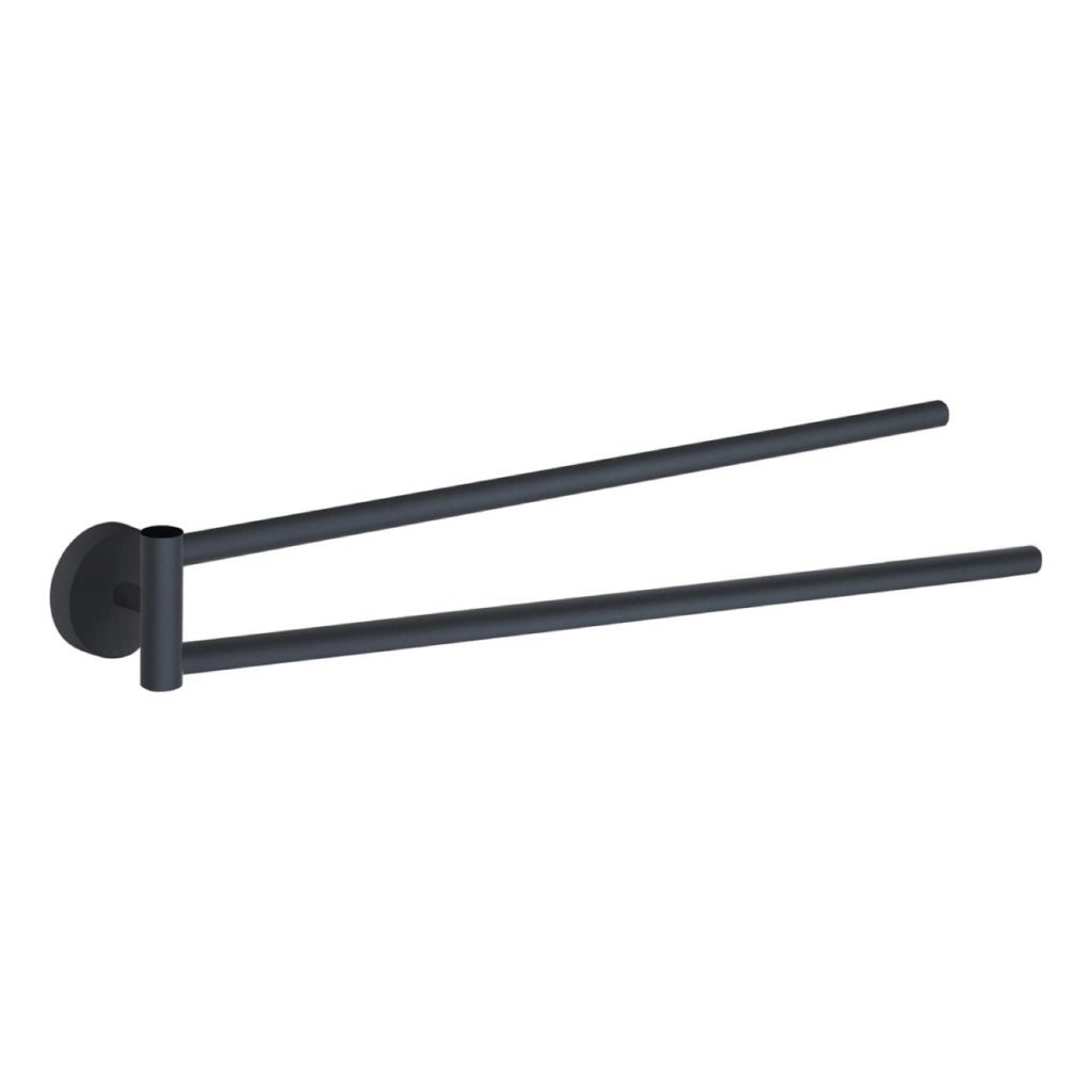 PORTA SALVIETTE DA PARETE A SNODO IN ACCIAIO INOX NERO OPACO MODELLO EROS - DIM. CM (LXPXH): 36,6X4,5X6 - NERO OPACO  - GDY