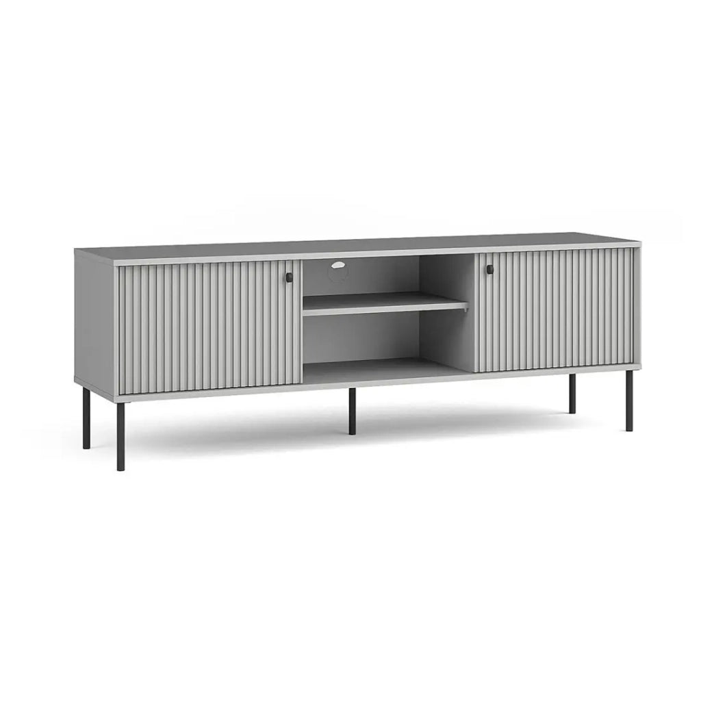 Mobile TV ISIS – 2 porte & 2 nicchie – Grigio – 157x55x41 cm