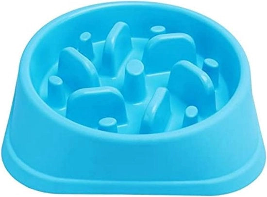 Bowl Antiguscio Puzzolo Interattivo - Stop Bloat Trattamento Cibo - Prevenzione Affanno Design Salute Ciotola per Cani (Blu)