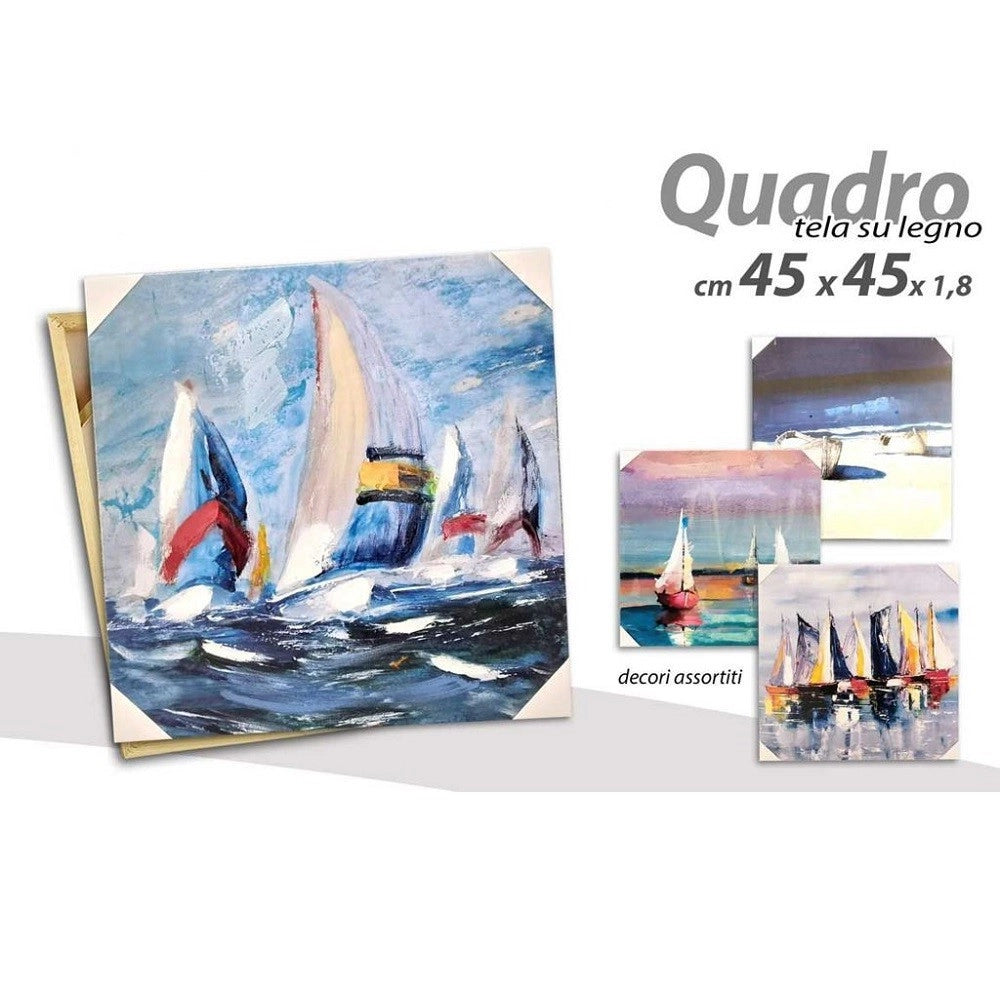 Trade Shop - Quadro Quadretto Decorativo 45x45x1,8cm Tela Su Legno Deluxe Decori Ass 806810 -