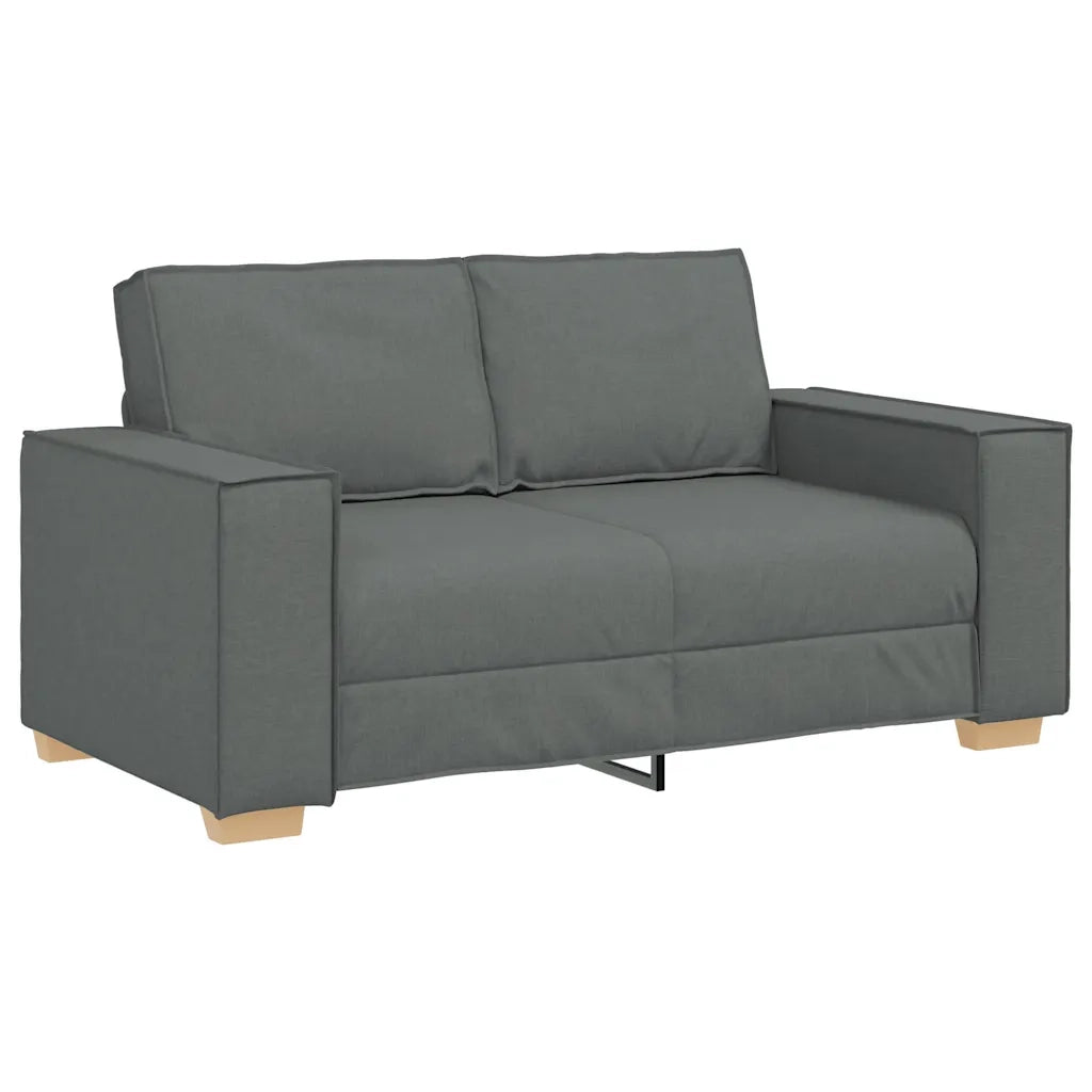 Set di Divani 2 pz con Cuscini Grigio Scuro in Tessuto