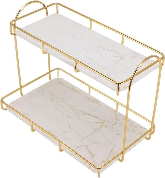 Organizzatore di Cucina per la Conservazione e il Trucco - 2 Livelli Display per Cosmetici - Cassettiera per Spezie (L)