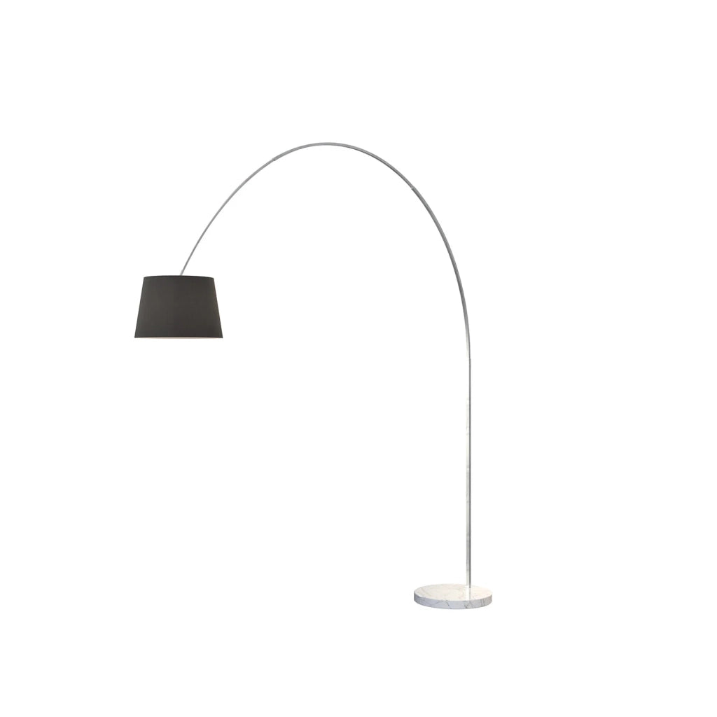 Piantana Contemporanea Turning Marmo Bianco Diffusore Nero 1 Luce E27