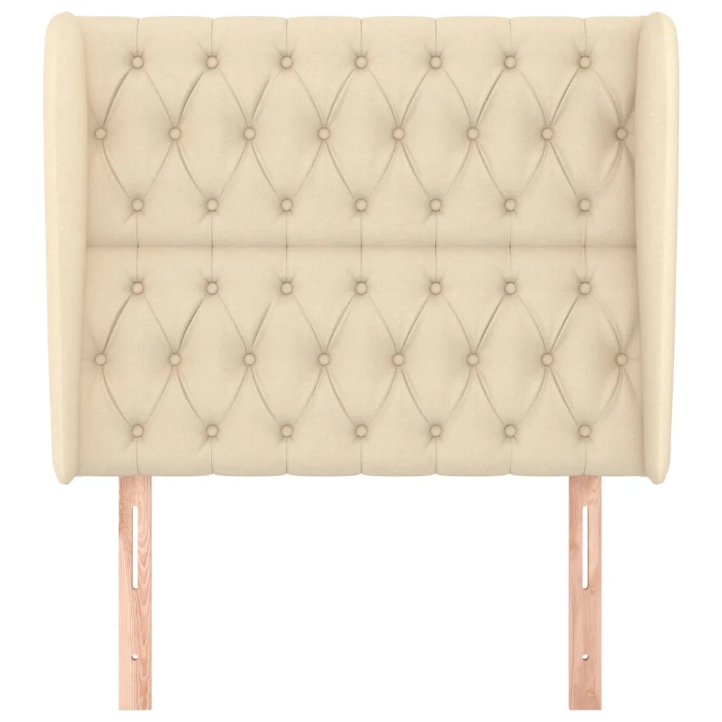 Testiera | Testata ad Orecchio Crema 103x23x118/128 cm in Tessuto