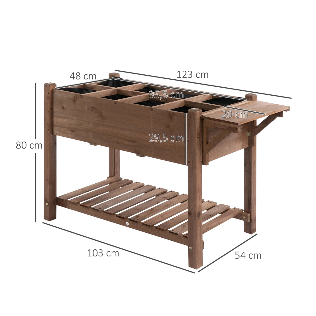 Tavolo da Orto con 8 Scomparti e Ripiani ¨C Zephmum ¨C 123x54x80 cm Marrone