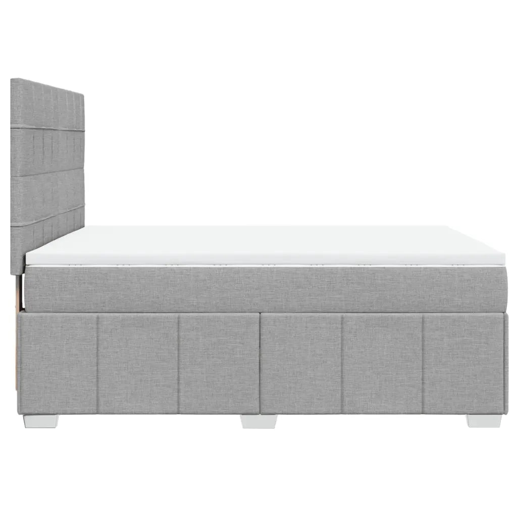 Giroletto a Molle con Materasso Grigio Chiaro 140x200cm Tessuto