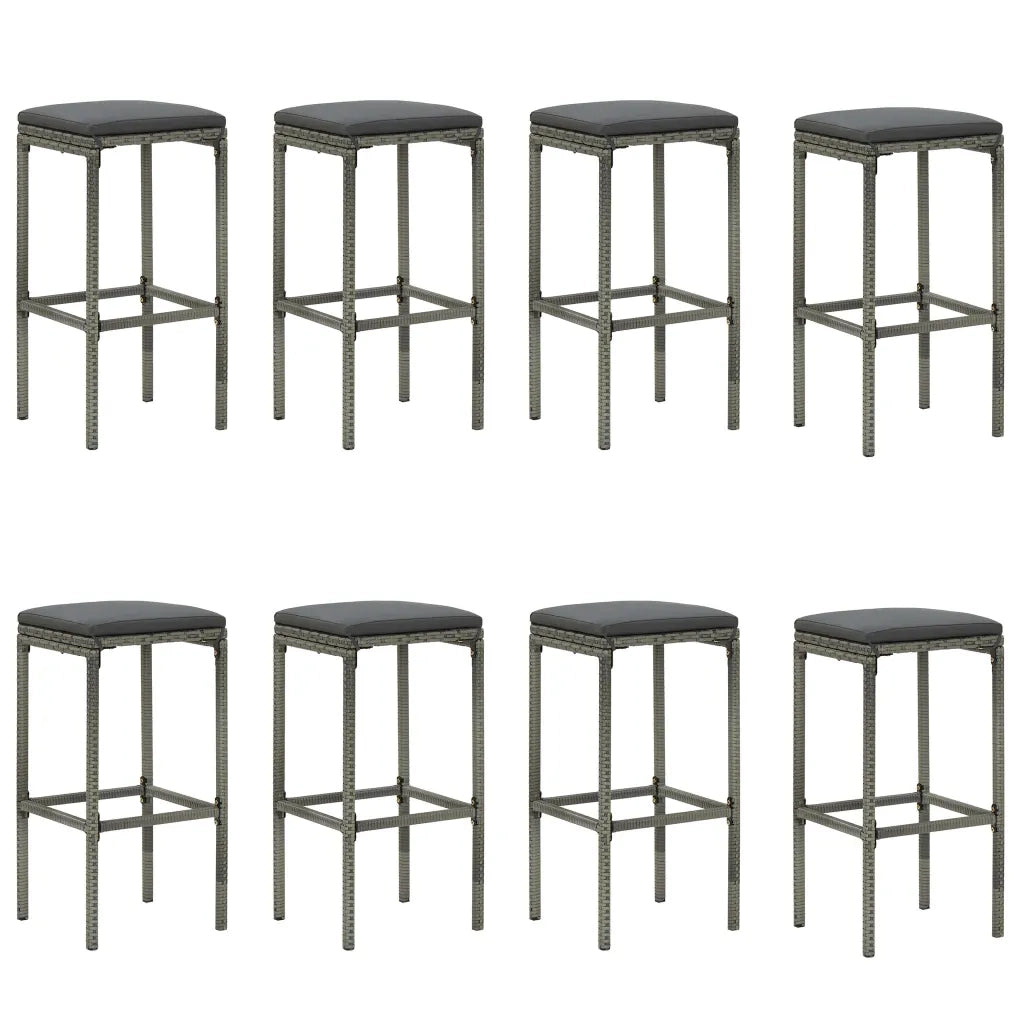 Set da Bar da Giardino 9 pz con Cuscini Grigio 3068015