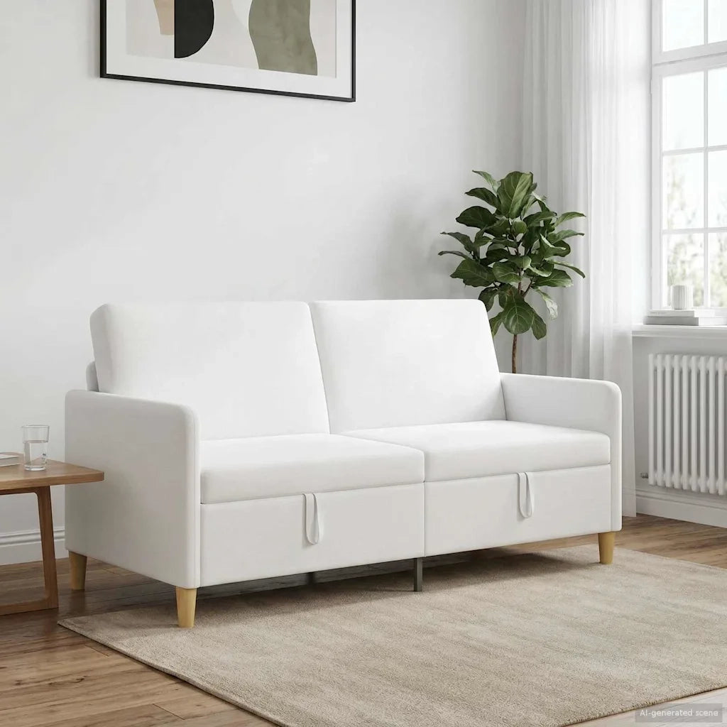 Divano con Storage Bianco 172 x 78 x 87 cm Poliestere 42036958