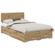 Letto matrimoniale | Letto per adulti | Struttura del letto Rovere artigianale 120 x 190 cm