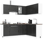 Set Mobili da Cucina 11 pz Porto Neri Legno Multistrato 3314962