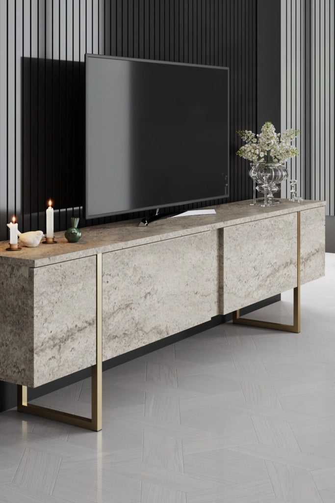 Porta TV in legno "Luxe" - 180 x 30 x 50 cm - TravertinOr