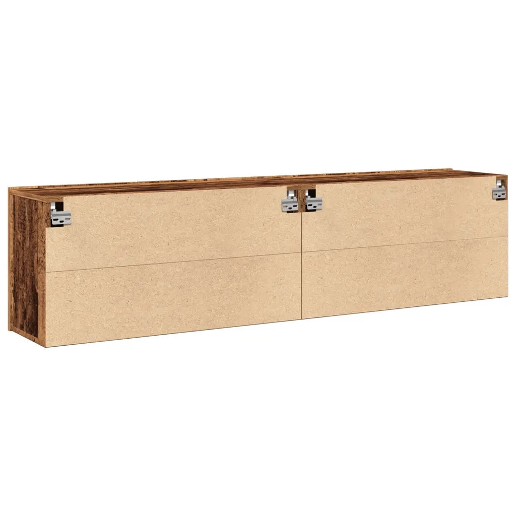 vidaXL Mobili TV a Parete 2pz Legno Antico 80x30x41 cm