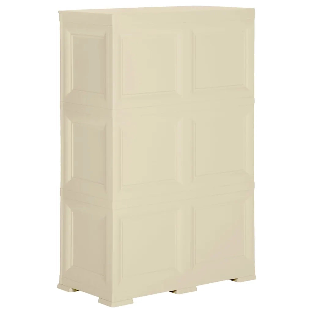 Armadietto in Plastica 79x43x125 cm Effetto Legno Bianco Angora 340592