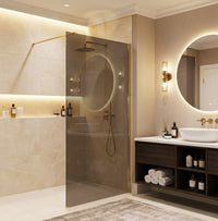 Parete Doccia Rea Flexi Brown / Gold 130