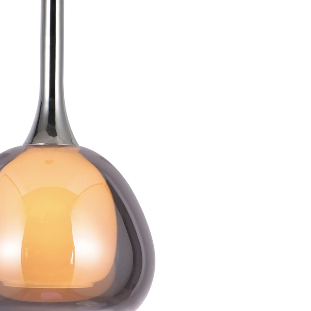 LÚZETE - LAMPADARIO A SOSPENSIONE 1 LUCE VETRO FUMÉ ESTERNO INTERNO BIANCO Ø16,5 NOLINA