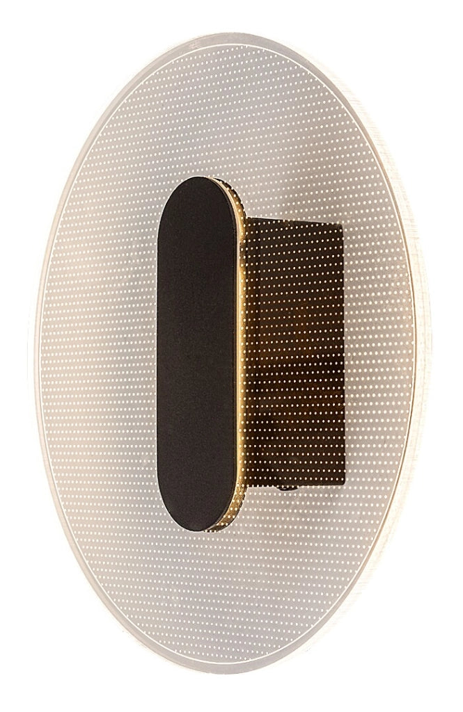 Applique LED integrato nera tonda trasparente Norael Rabalux