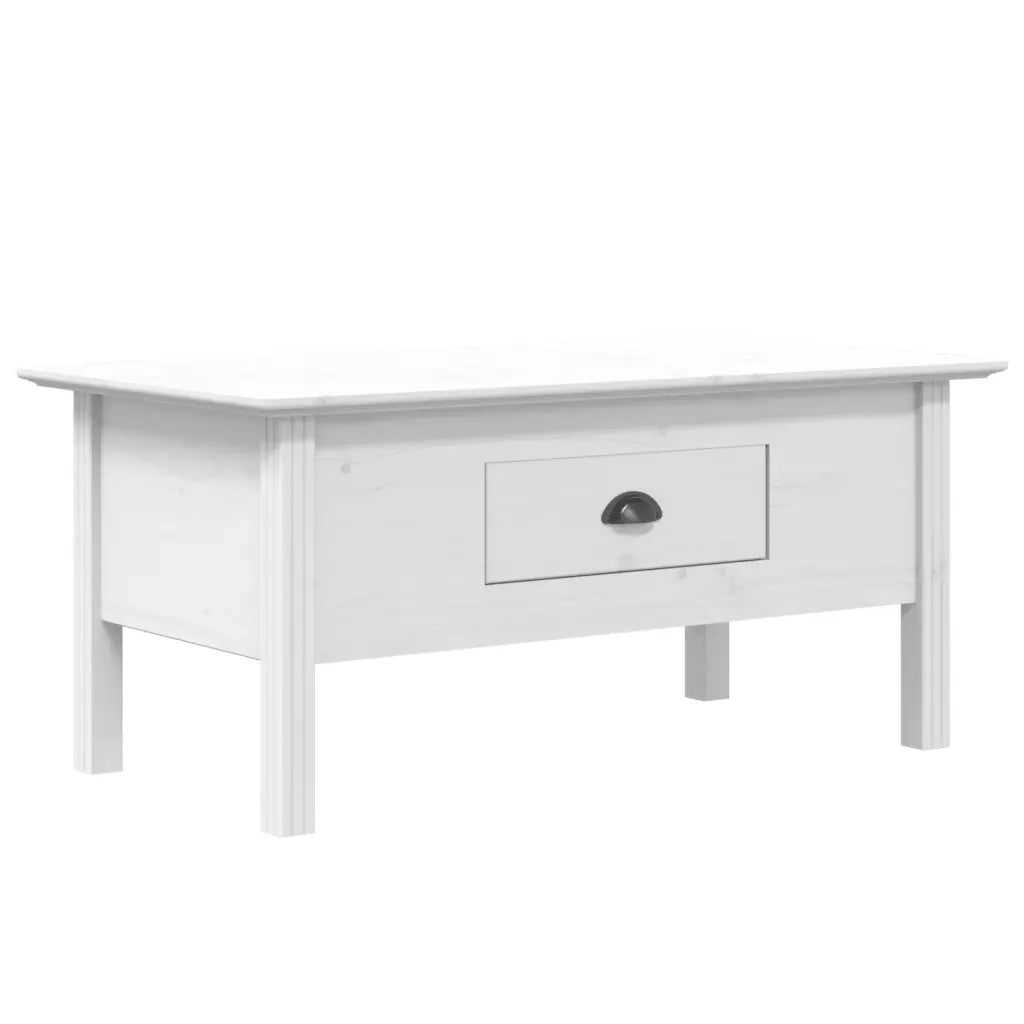 Tavolino da salotto | Tavolino da caff¨¨ | Tavolino da Soggiorno BODO 100x55x46cm Legno Massello Pino Bianco