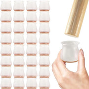 32 pezzi Protezioni per gambe di tavolo in silicone trasparente - Set di protezioni per pavimento per sedie - Cappucci con antiscivolo - Protezioni per gambe di tavolo per pavimento - Per pavimenti in legno