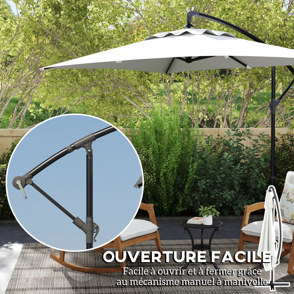 Parasol rettangolare esterno con manovella ¨C zephmum ¨C 294x193x250 cm