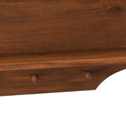 Pensile da Parete con 4 Ante e Ripiani Rimovibili; con Barra Porta Ganci; Stile Retrò; in Legno Massello e Vetro; 100×20×80 cm; Marrone