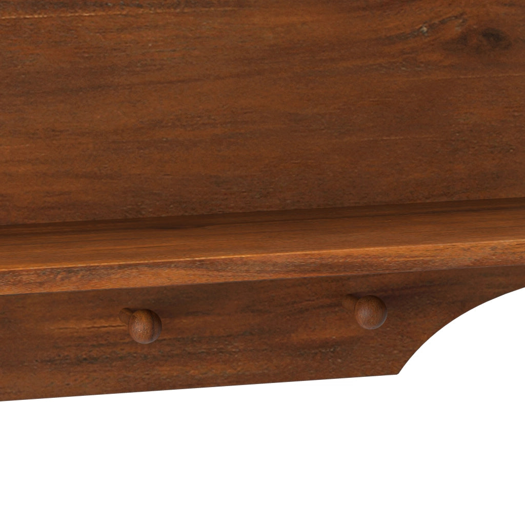 Pensile da Parete con 4 Ante e Ripiani Rimovibili; con Barra Porta Ganci; Stile Retrò; in Legno Massello e Vetro; 100×20×80 cm; Marrone