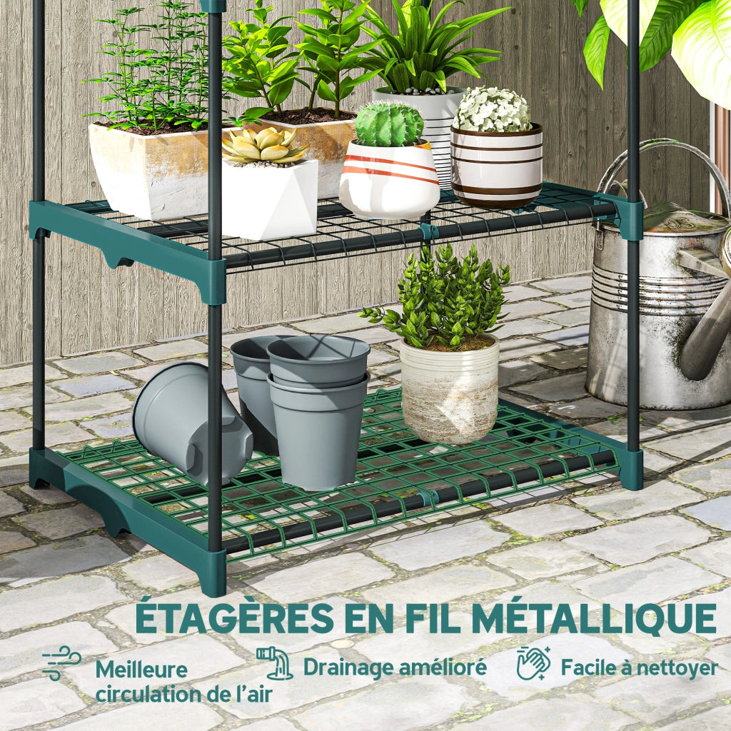Scaffale porta piante 5 ripiani in metallo ¨C Xylo ¨C verde, 67x49x138 cm, interno/esterno