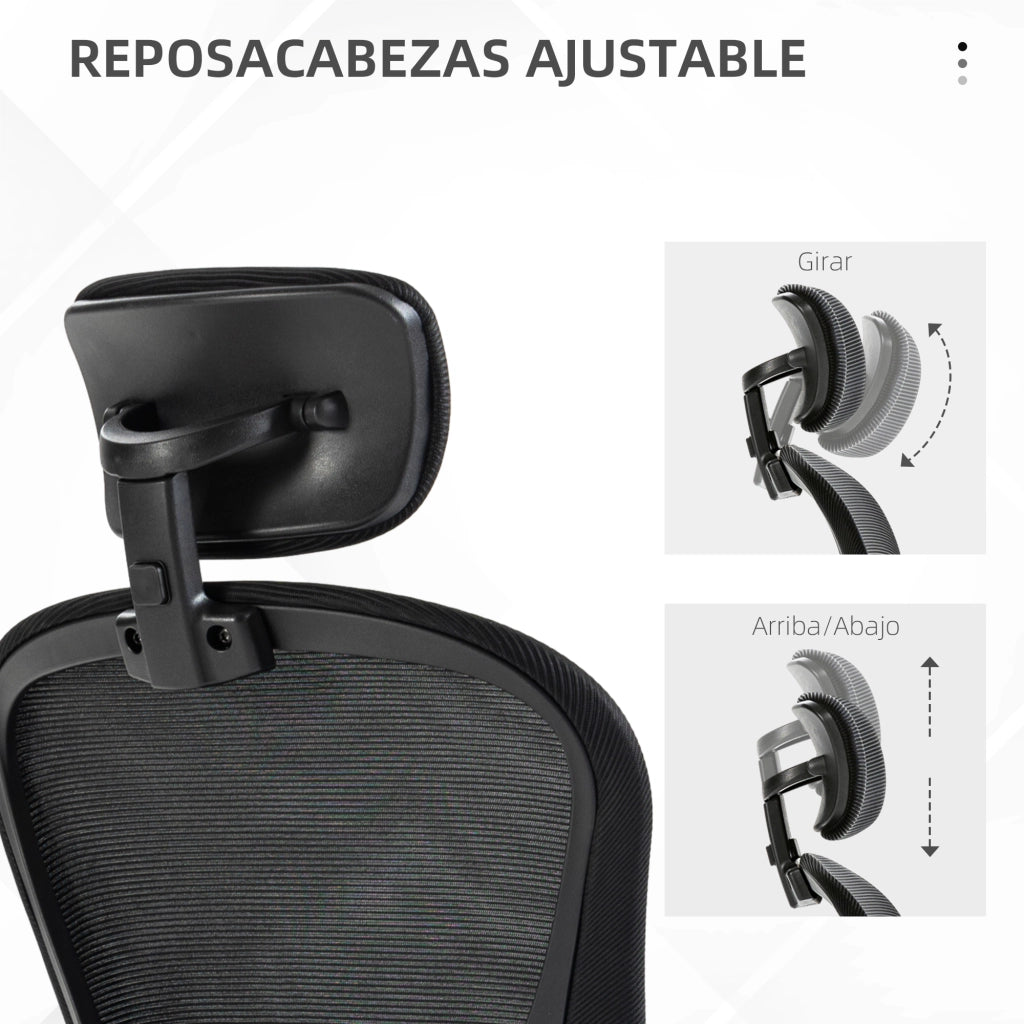 Sedia da ufficio con rete ¨C zephmum ¨C nero 62x64x120 cm