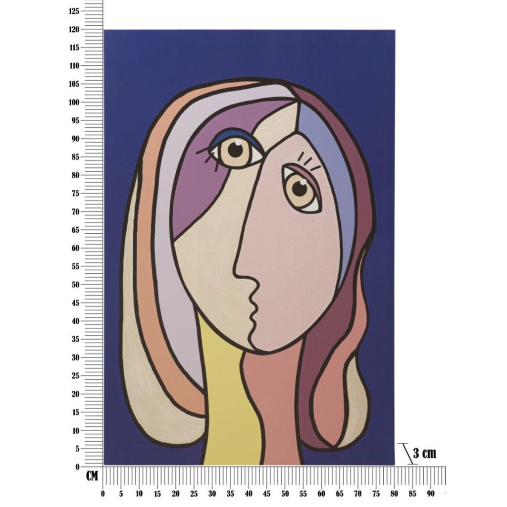 Stampa su Tela Viso 12, Multicolore, Legno, 80x3x120 cm