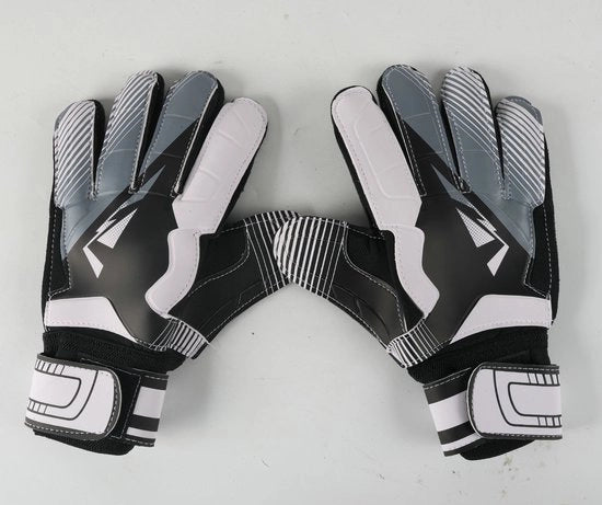 Manopole per calcio - Manopole con palmo antiscivolo - Grigio-nero - Taglia 8 (Adatte per palme di 18-19 cm di lunghezza e 8 cm di larghezza) - Manopole