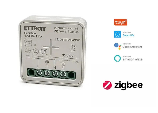 Interruttore Smart Zigbee 1 Canale 10A Modulo Relè Controllo Remoto Compatibile Tuya Alexa Google