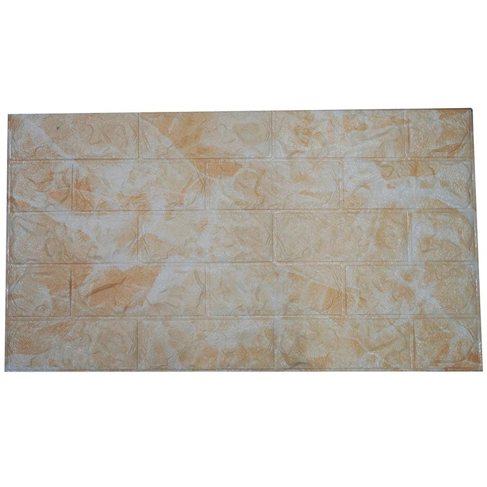 Trade Shop - Pannello 77x70cm Mattoni Beige Carta Parati Pvc Mattoncini 3d Adesiva Muro -