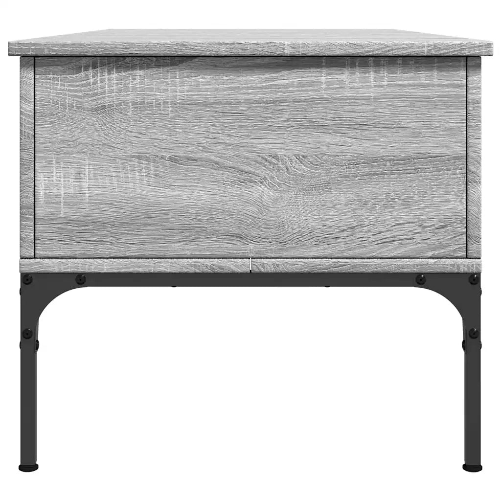 Tavolino Grigio Sonoma 100x50x45 cm Legno Multistrato e Metallo 845414