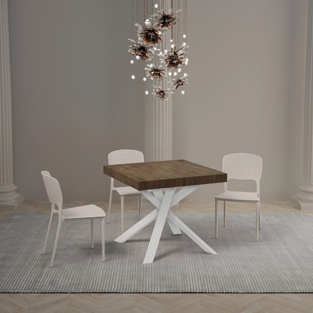 Tavolo Allungabile 90/194x90x77 cm Clerk Premium Noce