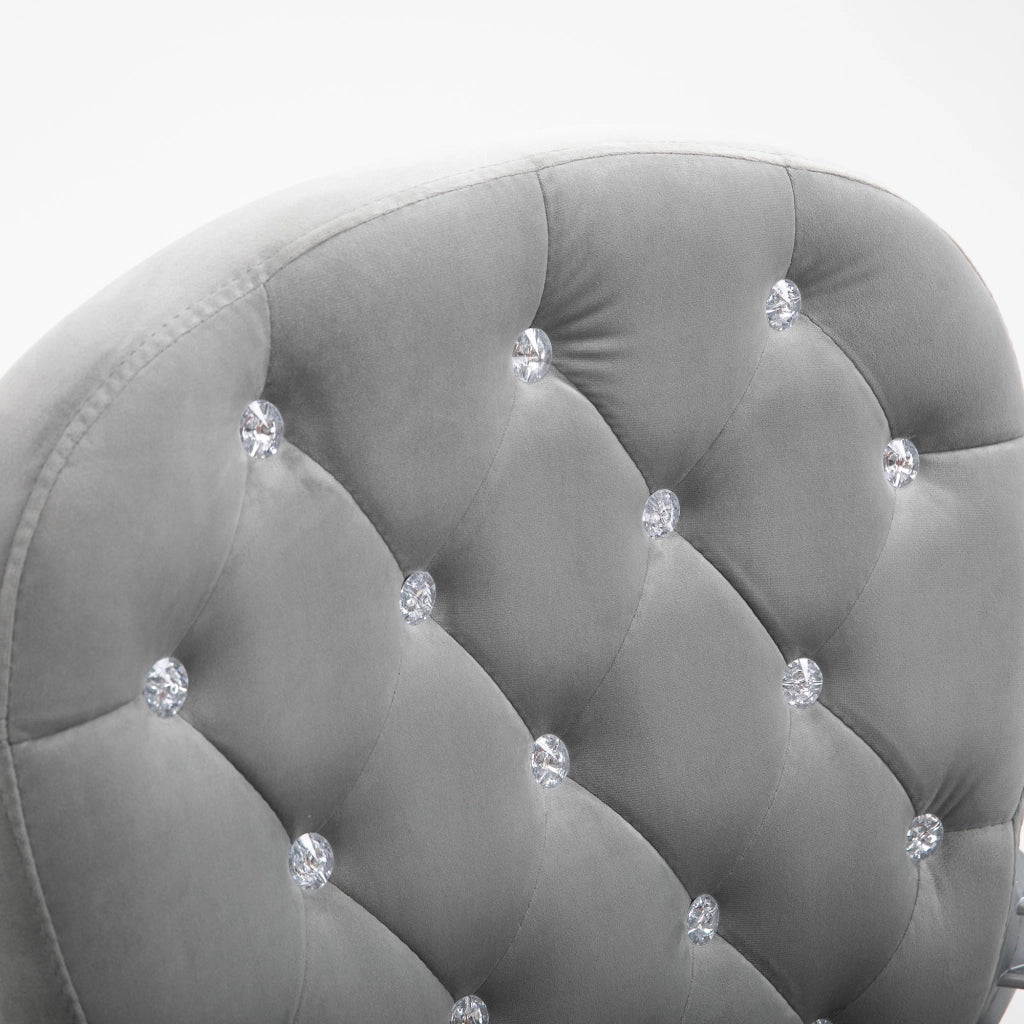 Sedia da ufficio in velluto con schienale e braccioli ¨C zephmum ¨C Grigio 60x60x93-103 cm