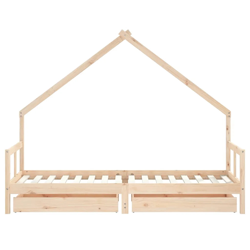 Giroletto Bambini con Cassetti-Struttura Letto Bambini 80x200 cm Legno Massello di Pino 125869